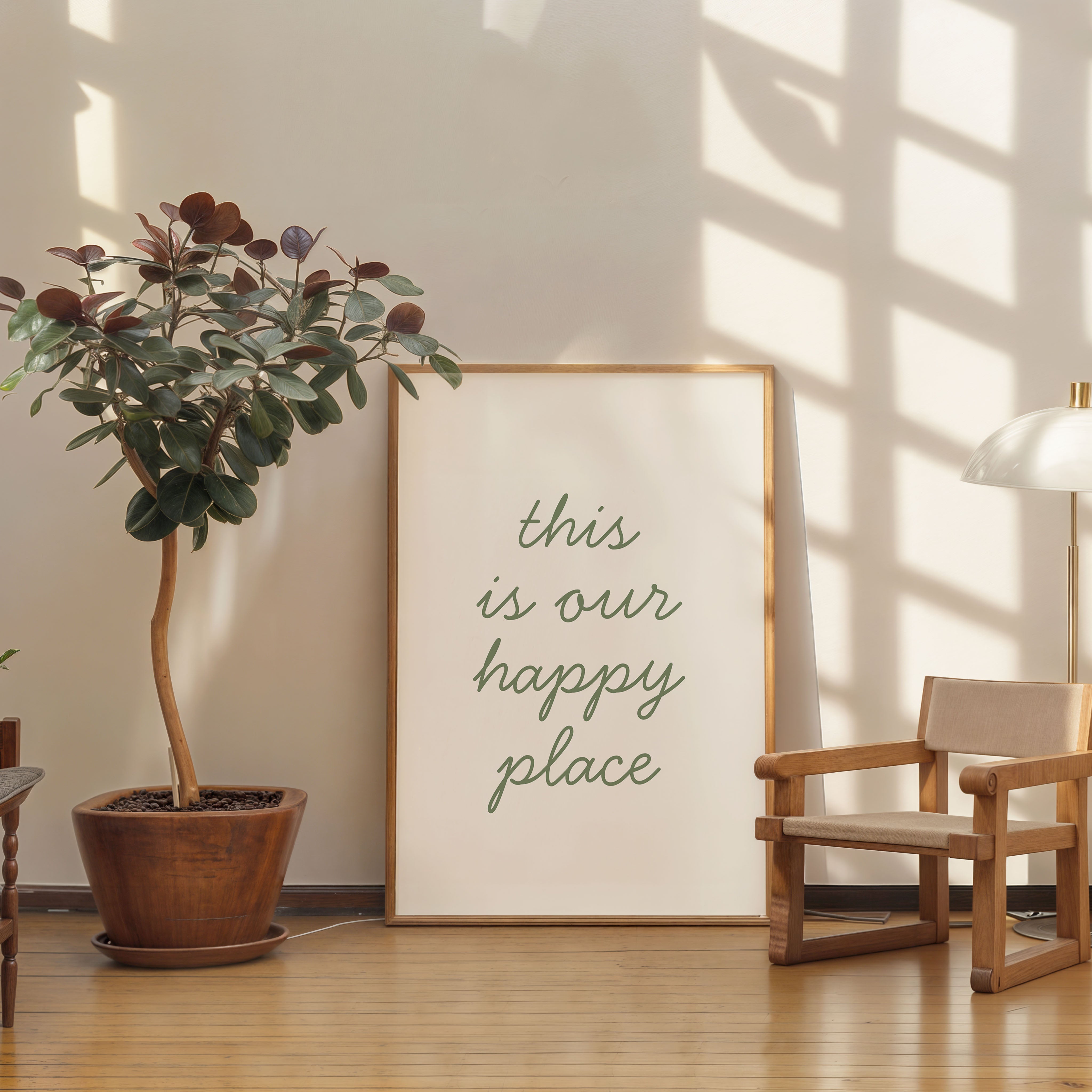 this is our happy place wall art minimalist quote poster